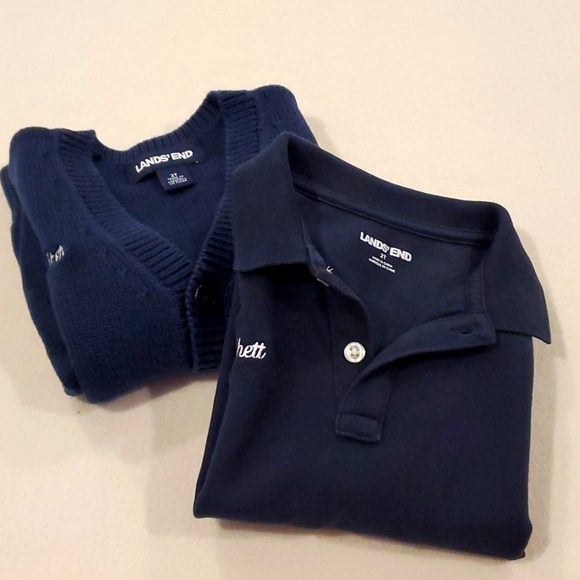 Calling at Rhetts! Blue Land's End Sweater and Long Sleeved Tshirt - Picture 1 of 4